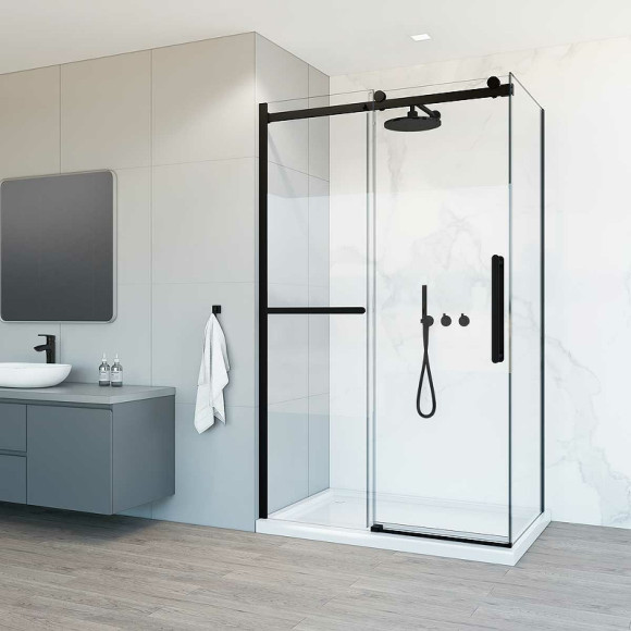 Душевой уголок Vincea Como Soft 130x90 VSR-1CS9013CLB профиль Черный стекло прозрачное Душевой уголок Vincea Como Soft 130x90 VSR-1CS9013CLB профиль Черный стекло прозрачное