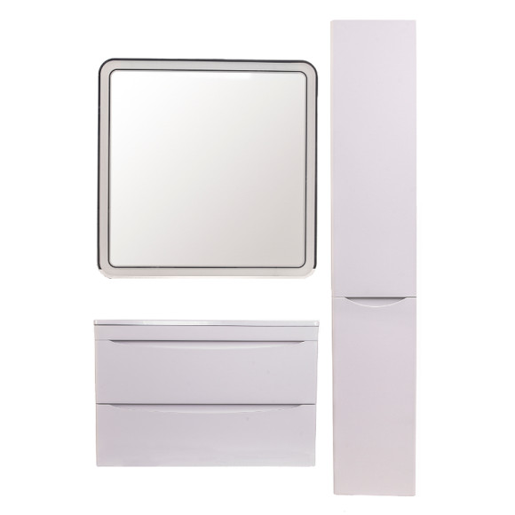 Шкаф пенал Style Line Бергамо 30 R СС-00002329 с бельевой корзиной Белый антискрейтч