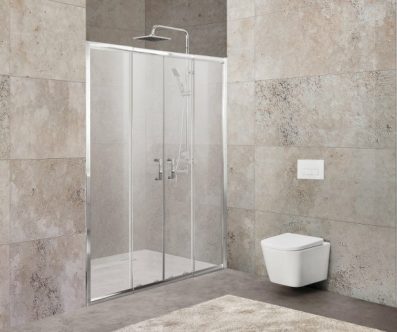 Душевая дверь BelBagno Unique 200 UNIQUE-BF-2-170/200-P-Cr профиль Хром стекло рифленое