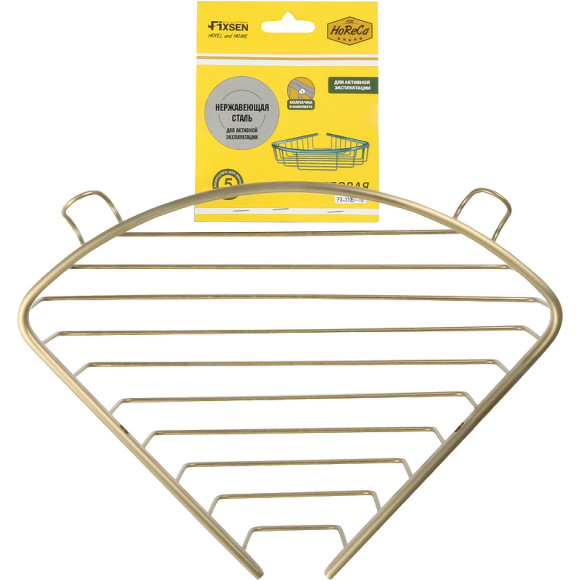 Полка корзина Fixsen Hotel FX-31051-1G угловая Золото-сатин