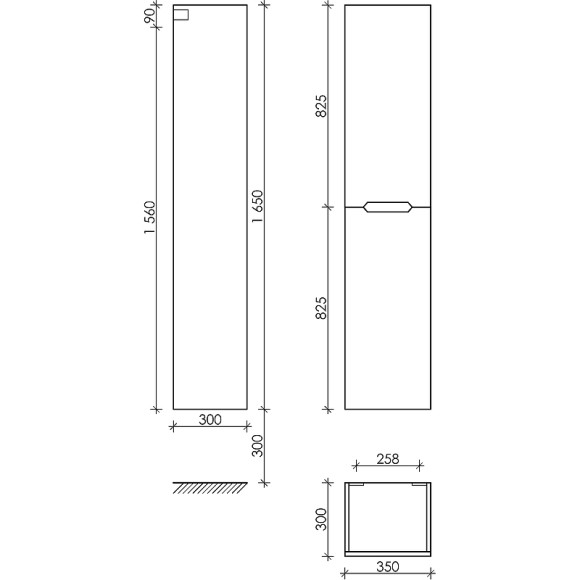 Шкаф пенал Sancos Norma 2.0 35 PNR2.035W подвесной Белый глянец