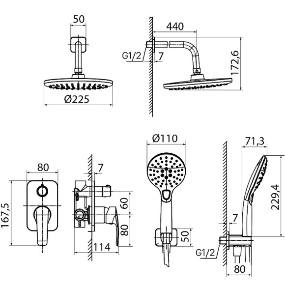 Душевая система Iddis Ray RAYSB02i67 Хром Душевая система Iddis Ray RAYSB02i67 Хром