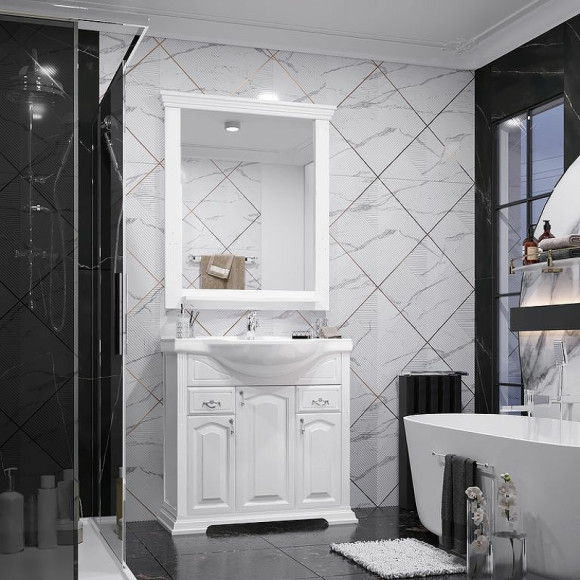 Тумба под раковину Opadiris Риспекто 85 00-00006704 Белая матовая Тумба под раковину Opadiris Риспекто 85 00-00006704 Белая матовая