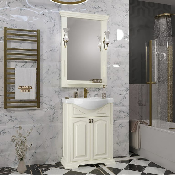 Зеркало Opadiris Риспекто 65 00-00007056 Слоновая кость с выключателем