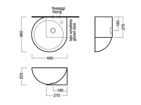 Раковина Hatria You and Me 46 L Y0H601 угловая Белая Раковина Hatria You and Me 46 L Y0H601 угловая Белая