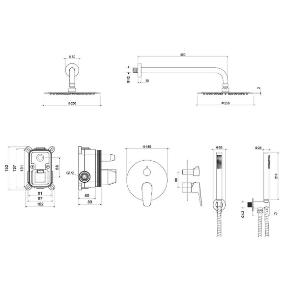 Душевая система Aquatek Бетта AQ1172CR Хром