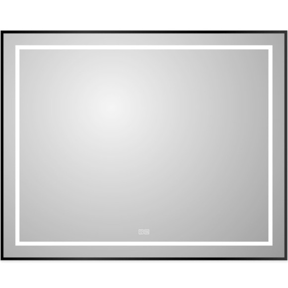 Зеркало BelBagno Kraft 100 SPC-KRAFT-1000-800-LED-TCH-WARM-NERO с подсветкой Черное с сенсорным выключателем и подогревом