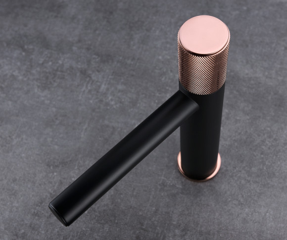 Смеситель для раковины Bronze de Luxe Avantgarde 2030MH Черный Розовое золото