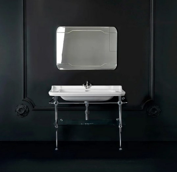 Раковина Kerasan Waldorf 120 4144K1bi/cr*1 Белая Раковина Kerasan Waldorf 120 4144K1bi/cr*1 Белая