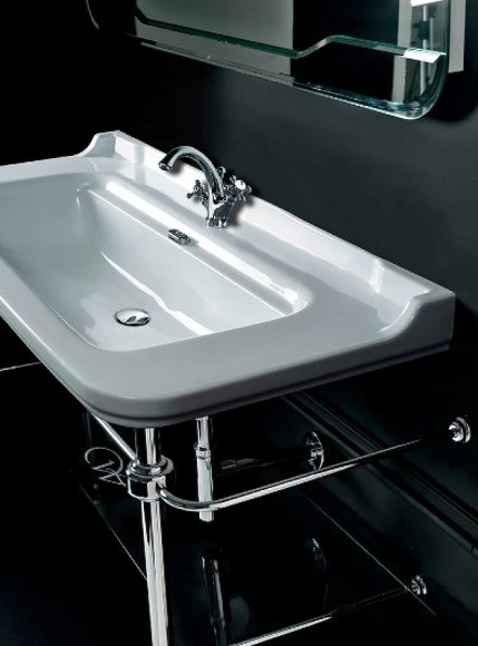 Раковина Kerasan Waldorf 120 4144K1bi/cr*1 Белая Раковина Kerasan Waldorf 120 4144K1bi/cr*1 Белая