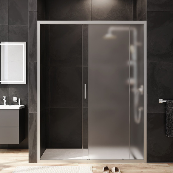 Душевая дверь AM.PM Gem 150 W90G-150-1-195MM профиль Хром матовый стекло матовое-прозрачное Душевая дверь AM.PM Gem 150 W90G-150-1-195MM профиль Хром матовый стекло матовое-прозрачное
