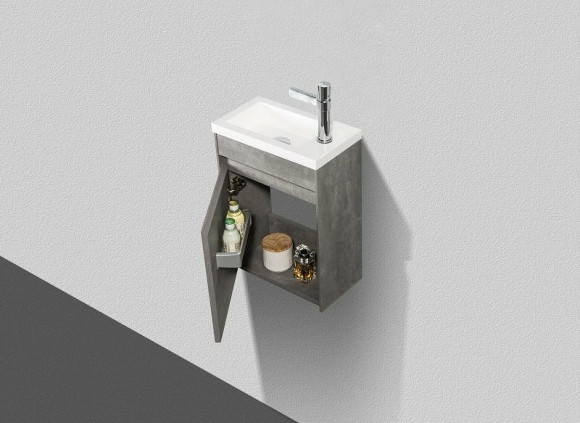 Тумба под раковину BelBagno Pietra Mini 40 PIETRA MINI-400-1A-SO-SCM-L подвесная Cemento
