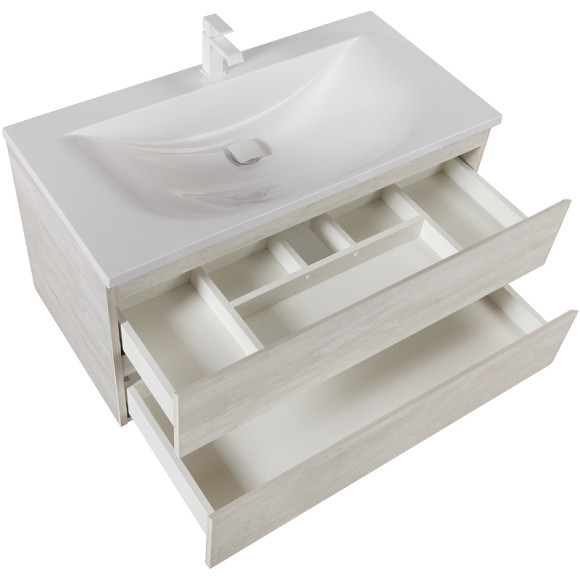 Тумба под раковину Cezares Molveno 100 MOLVENO-100-2C-SO-LB подвесная Legno Bianco