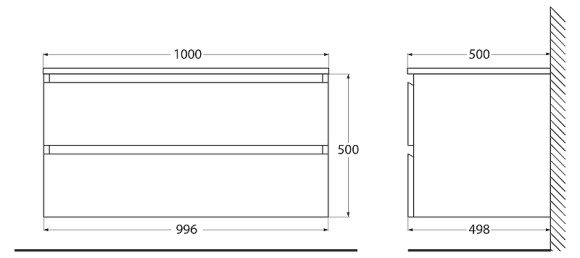 Тумба под раковину Cezares Molveno 100 MOLVENO-100-2C-SO-LB подвесная Legno Bianco