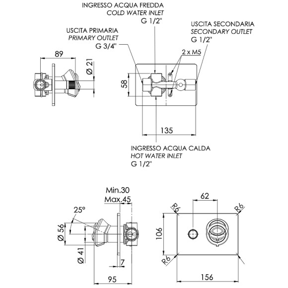 Смеситель для душа Remer Element ET09HRG Хром Смеситель для душа Remer Element ET09HRG Хром