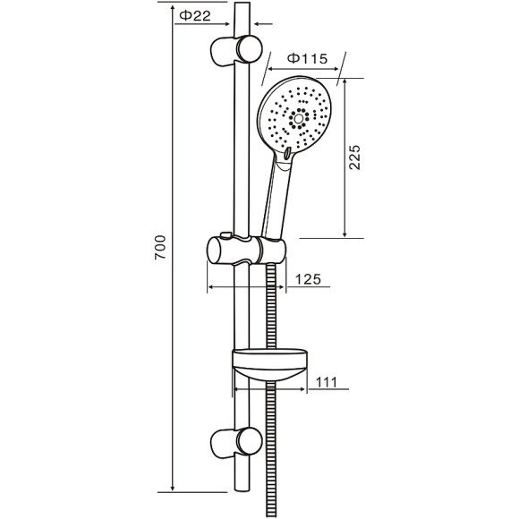 Душевой гарнитур Orange O-Shower OS042 Хром Душевой гарнитур Orange O-Shower OS042 Хром