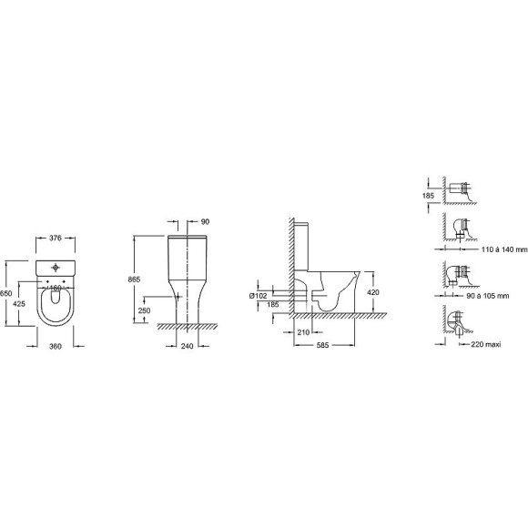 Унитаз компакт Jacob Delafon Aleo UJAL102-0 без бачка и сиденья Унитаз компакт Jacob Delafon Aleo UJAL102-0 без бачка и сиденья