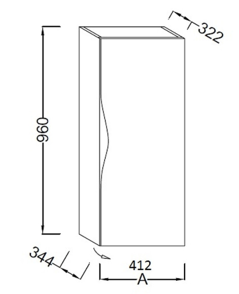 Подвесной шкаф Jacob Delafon Stillness 40 R EB2006D-P6 Натуральный дуб