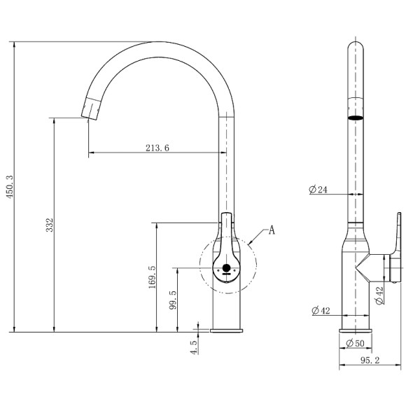 Смеситель для кухни Orange Boni M15-001cr Хром Смеситель для кухни Orange Boni M15-001cr Хром
