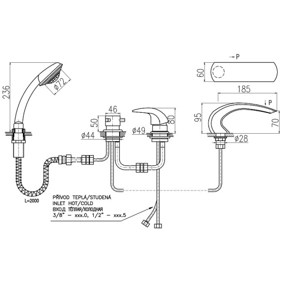 Смеситель на борт ванны Rav Slezak Dunaj D472.5PZ Золото Смеситель на борт ванны Rav Slezak Dunaj D472.5PZ Золото