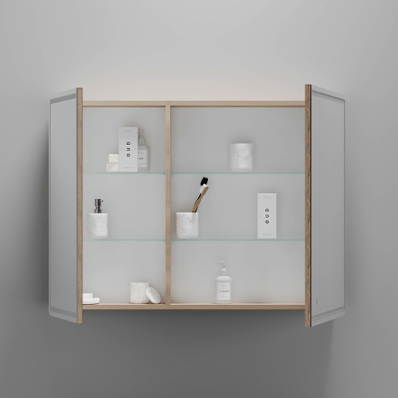 Зеркальный шкаф Sancos Mirror 100 MI100EG с подсветкой Дуб галифакс натуральный