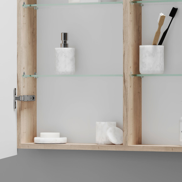 Зеркальный шкаф Sancos Mirror 100 MI100EG с подсветкой Дуб галифакс натуральный