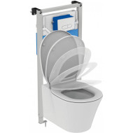 Комплект унитаза с инсталляцией Ideal Standard Connect Air PR212101 с сиденьем Микролифт и клавишей смыва Хром Комплект унитаза с инсталляцией Ideal Standard Connect Air PR212101 с сиденьем Микролифт и клавишей смыва Хром