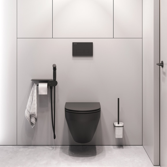 Унитаз AM.PM Spirit V2.0 FlashClean CK70H1103B подвесной с гигиеническим душем и ершиком с сиденьем Микролифт Унитаз AM.PM Spirit V2.0 FlashClean CK70H1103B подвесной с гигиеническим душем и ершиком с сиденьем Микролифт