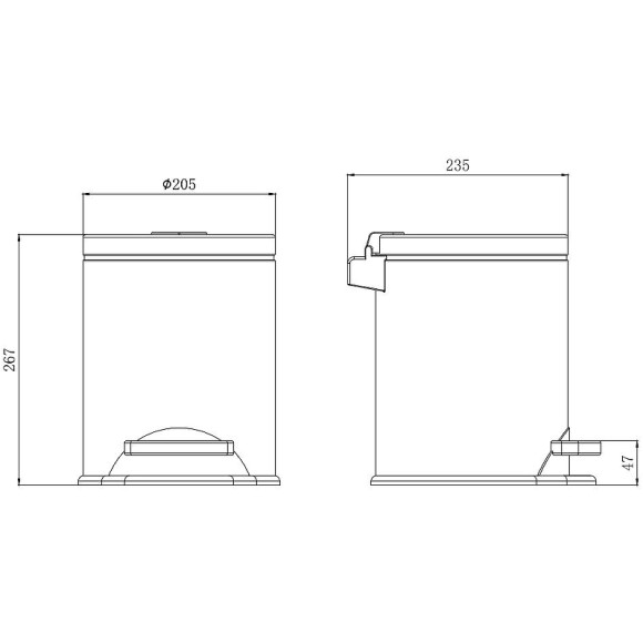 Ведро для мусора Aquatek AQ4016MB Черное матовое Ведро для мусора Aquatek AQ4016MB Черное матовое