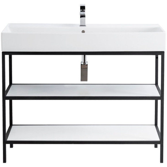 Консоль под раковину Cezares Cadro 100 CADRO-100/46/73-2C-PIA-MET-ST Черная матовая Консоль под раковину Cezares Cadro 100 CADRO-100/46/73-2C-PIA-MET-ST Черная матовая