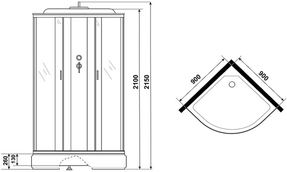 Душевая кабина Niagara Classic 90x90 NG-3301-14 без гидромассажа