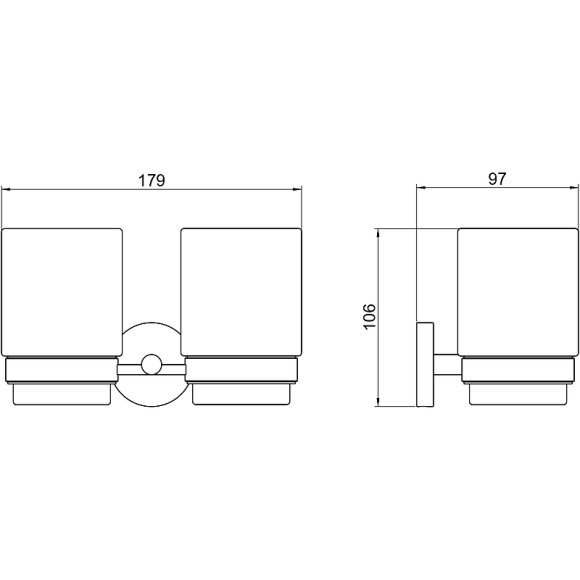 Стакан для зубных щеток Aquatek Бетта AQ4617CR двойной Хром Стакан для зубных щеток Aquatek Бетта AQ4617CR двойной Хром