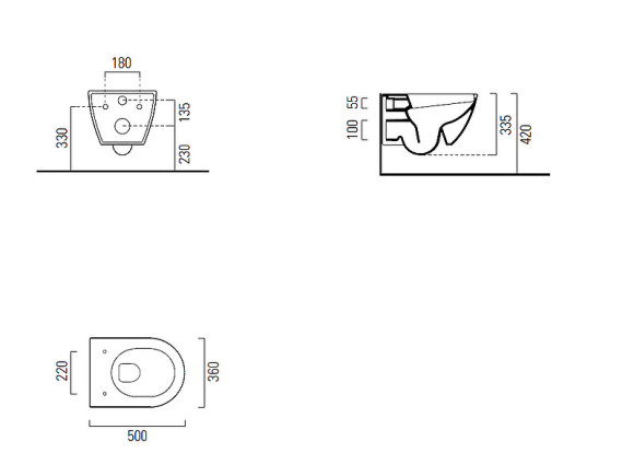 Унитаз GSI Pura 881611 подвесной без сиденья Унитаз GSI Pura 881611 подвесной без сиденья