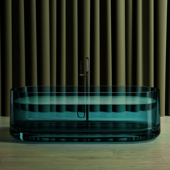 Ванна из полиэфирной смолы Abber Kristall 170х75 AT9708Aquamarin Бирюзовая без гидромассажа Ванна из полиэфирной смолы Abber Kristall 170х75 AT9708Aquamarin Бирюзовая без гидромассажа