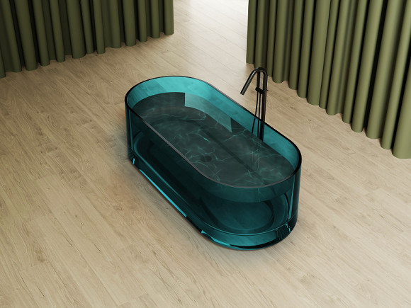 Ванна из полиэфирной смолы Abber Kristall 170х75 AT9708Aquamarin Бирюзовая без гидромассажа Ванна из полиэфирной смолы Abber Kristall 170х75 AT9708Aquamarin Бирюзовая без гидромассажа