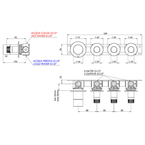 Смеситель для душа Remer X-Style N98D3P Хром Смеситель для душа Remer X-Style N98D3P Хром