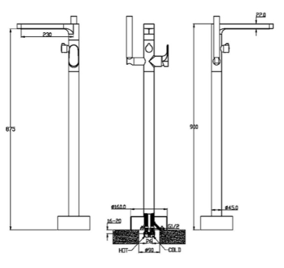 Смеситель для ванны Boheme Spectre 459-NB Никель Смеситель для ванны Boheme Spectre 459-NB Никель