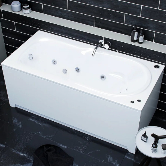 Акриловая ванна Aquatek Леда 170х80 LED170-0000034 без гидромассажа с фронтальной панелью с каркасом (разборный) со слив-переливом (слева)