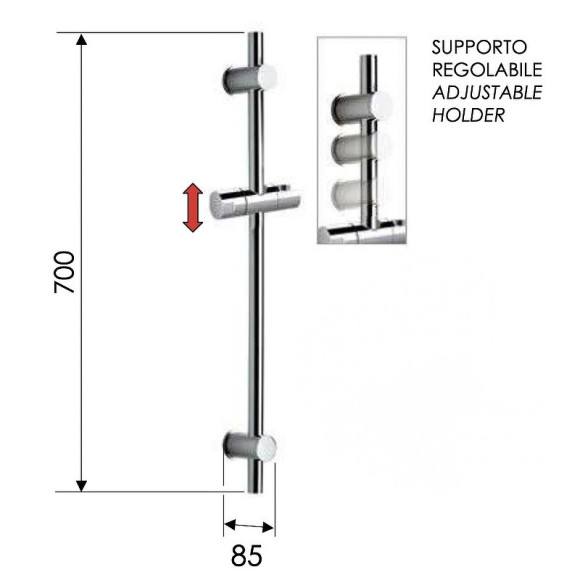 Душевая штанга Remer 317GNO Черная матовая Душевая штанга Remer 317GNO Черная матовая