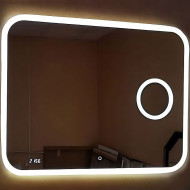 Зеркало Relisan Constance 900х700 Гл000025049 с подсветкой с сенсорным выключателем, увеличением и часами