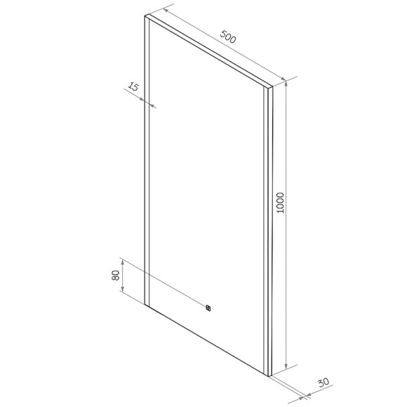 Зеркало Континент Modern 500х1000 ЗЛП619 с подсветкой с сенсорным выключателем
