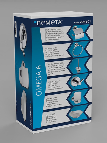 Набор аксессуаров для ванной Bemeta Omega 6 204601 Хром Набор аксессуаров для ванной Bemeta Omega 6 204601 Хром