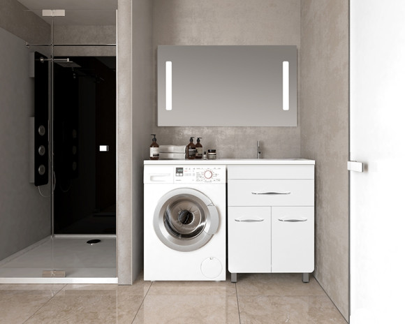 Тумба под раковину Style Line ВаЛеРо 120 Люкс Plus Белая Тумба под раковину Style Line ВаЛеРо 120 Люкс Plus Белая