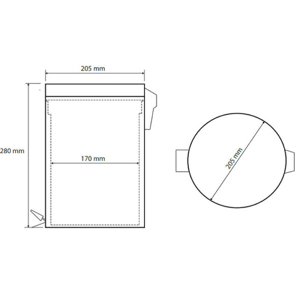 Ведро для мусора Bemeta Hotel 104315010 Черное матовое