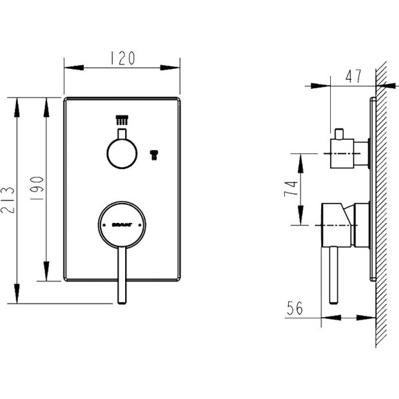 Смеситель для душа Bravat Arc P69193C-2-ENG Хром Смеситель для душа Bravat Arc P69193C-2-ENG Хром
