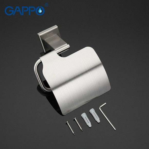 Держатель туалетной бумаги Gappo G17 G1703 с крышкой Сатин