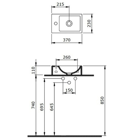 Раковина Berges Small 37 L 182009 Белая глянцевая Раковина Berges Small 37 L 182009 Белая глянцевая