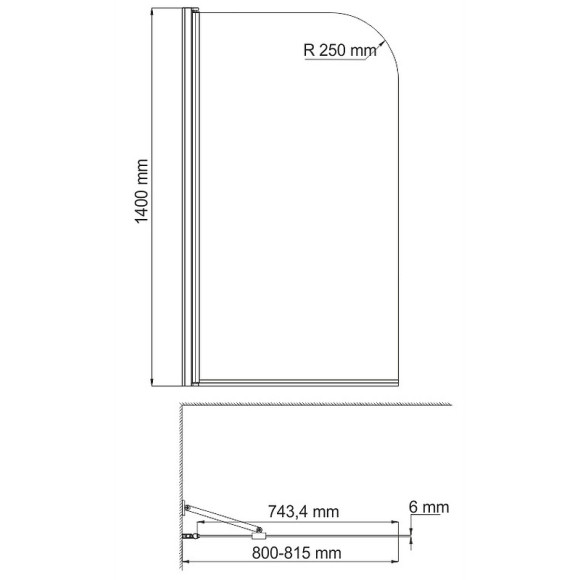 Шторка на ванну WasserKRAFT Leine 80 35P01-80WHITEFixed профиль Белый стекло прозрачное Шторка на ванну WasserKRAFT Leine 80 35P01-80WHITEFixed профиль Белый стекло прозрачное