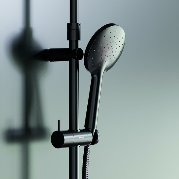 Душевая система Damixa Option DX218091300 с термостатом Черная матовая