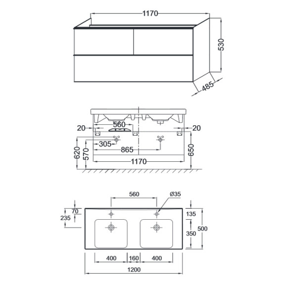 Тумба под раковину Jacob Delafon Odeon Up 120 EB892-E10 подвесная Квебекский дуб Тумба под раковину Jacob Delafon Odeon Up 120 EB892-E10 подвесная Квебекский дуб